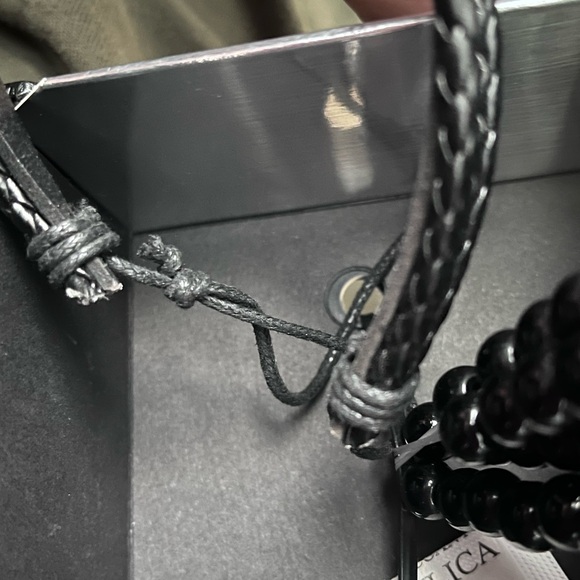 American Exchange Unisex leather Skull bracelet set - Picture 3 of 3